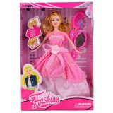 Magic Toys Fashion divatbaba rózsaszín báli ruhában kiegészítőkkel 29cm