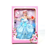 Magic Toys Fashion hercegnő divatbaba kék ruhában, táskával