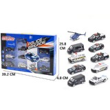 Magic Toys Fém rendőrségi kisautók helikopterrel 10db-os szett