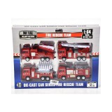 Magic Toys Fém tűzoltóautó 1:64-es méretarányban 4db-os készlet