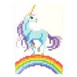 Magic Toys Gyémántszemes kirakó: Unikornis szivárványon gyémántfestő szett 10x15cm