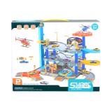 Magic Toys Három szintes parkolóház helikopterrel és két kisautóval