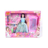 Magic Toys Hercegnő baba estélyiben nyaklánccal és kiegészítővel 30 cm