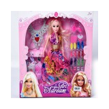 Magic Toys Hercegnő divatbaba nyaklánccal, cipőkkel egyéb kiegészítőkkel