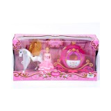 Magic Toys Hercegnő rózsaszín hintóval fényekkel és hangokkal játékszett