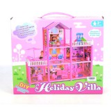 Magic Toys Holiday Villa építsd magad pink babaház játékszett