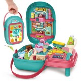 Magic Toys Hordozható 47 db-os bevásárló szett türkiz táskában