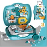 Magic Toys Játék fogorvosi szett kék gurulós bőröndben kiegészítőkkel
