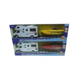 Magic Toys Lakókocsi utánfutóval és versenyhajóval