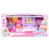 Magic Toys Lila-pink pénztárgép kiegészítőkkel, fénnyel és hanggal