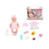 Magic Toys Little Darling baba hanggal és 8db kiegészítővel 30cm