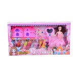Magic Toys Öltöztethető Sandra baba sminkkel és divatos kiegészítőkkel 28cm