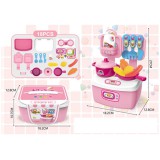 Magic Toys Pink hordozható 18db-os játékkonyha szett