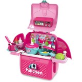 Magic Toys Pink hordozható 2az1-ben játékkonyha szett hátizsákban
