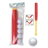 Magic Toys Piros műanyag baseball ütő szett labdákkal 56cm