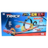 Magic Toys Power Track 37db-os versenypálya szett hurokkal és 2db hátrahúzható autóval (MKK583566) (MKK583566) - Autóversenypályák
