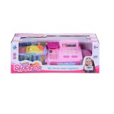 Magic Toys Rózsaszín elektronikus pénztárgép számoló funkcióval, áruval és bevásárlókosárral