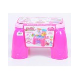 Magic Toys Rózsaszín játék konyhai készlet hordozható tároló ülőkével