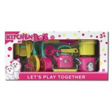 Magic Toys Rózsaszín kutyusos konyhai edény készlet játékszett
