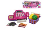 Magic Toys Rózsaszín pénztárgép fénnyel és hanggal, kiegészítőkkel és játékpénzzel 24cm