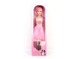 Magic Toys Rózsaszín ruhás divatbaba hanggal 56cm