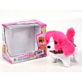 Magic Toys Rózsaszín sétáló plüss kutya hanggal (MKL033512) (MKL033512) - Plüss játékok