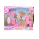 Magic Toys Sandra baba pink pónival és fodrász kiegészítőkkel