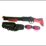 Magic Toys Sörétes puska tapadókorongos lövedékekkel és övre erősíthető fegyvertartóval 48cm