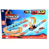 Magic Toys Super Track 30db-os versenypálya szett hurokkal és hátrahúzható autóval (MKK583701) (MKK583701) - Autóversenypályák