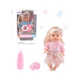 Magic Toys Sweet Baby baba szőke hajjal nyári ruhában, hanggal és cumikkal több változatban