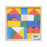 Magic Toys Színes fa építőkockák 24db-os szett