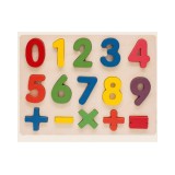 Magic Toys Színes fa formaillesztő puzzle számokkal 15db-os készlet