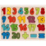 Magic Toys Színes fa formaillesztő puzzle számokkal (MKM762394) (MKM762394) - Fajátékok