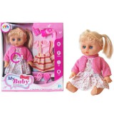 Magic Toys Szőke hajú baba hanggal, ruhával és kiegészítőkkel