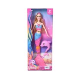 Magic Toys Szőke hajú sellő baba delfinnel 30cm