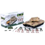 Magic Toys Tank játékszett katonákkal és kiegészítőkkel sivatagi színben