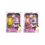 Magic Toys Terhes baba szett kisbabával és hintalóval többféle változatba