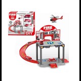 Magic Toys Tűzoltóállomás parkolóház játékszett kisautókkal