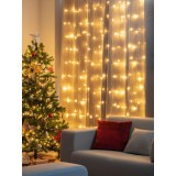 MagicHome Vianoce Fényfüzér MagicHome Karácsony Curtain, 160 LED meleg fehér, 230 V, 50 Hz, 8 funkció, időzítés, megvilágít