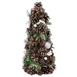 MagicHome Vianoce Karácsonyfa MagicHome Karácsony, natúr, zöld gömbökkel, 47 cm