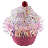 MagicHome Vianoce MagicHome Candy Line karácsonyi dekoráció, felfüggeszthető rózsaszín muffin, 7 x 7 x 11 cm