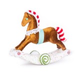 MagicHome Vianoce MagicHome Candy Line karácsonyi dekoráció, Mézeskalács hintaló, 30 x 12 x 26 cm