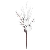 MagicHome Vianoce MagicHome karácsonyi ág, bogyókkal és almával, fehér, 32 cm