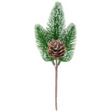 MagicHome Vianoce MagicHome karácsonyi ág, natúr, havas, 18 cm