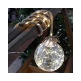 MagicHome Vianoce MagicHome karácsonyi Balldeco dekoráció, zsinóros gömb, 50 m meleg fehér LED, 3x AA, IP 20, belső, m