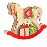 MagicHome Vianoce MagicHome karácsonyi dekoráció, Fa lovacska, 12 LED, meleg fehér szín 25 x 4 x 21 cm