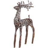 MagicHome Vianoce MagicHome karácsonyi dekoráció, Fonott szarvas, ezüst, 41 x 14 x 73 cm