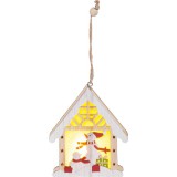 MagicHome Vianoce MagicHome karácsonyi dekoráció, Hóember házikóban, LED, felfüggeszthető, 9,2 x 3 x 10,4 cm