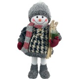 MagicHome Vianoce MagicHome karácsonyi dekoráció, Hóember lány sítalppal, 50 cm