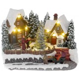 MagicHome Vianoce MagicHome karácsonyi dekoráció, Karácsonyi falu, LED, 3x AA, belső